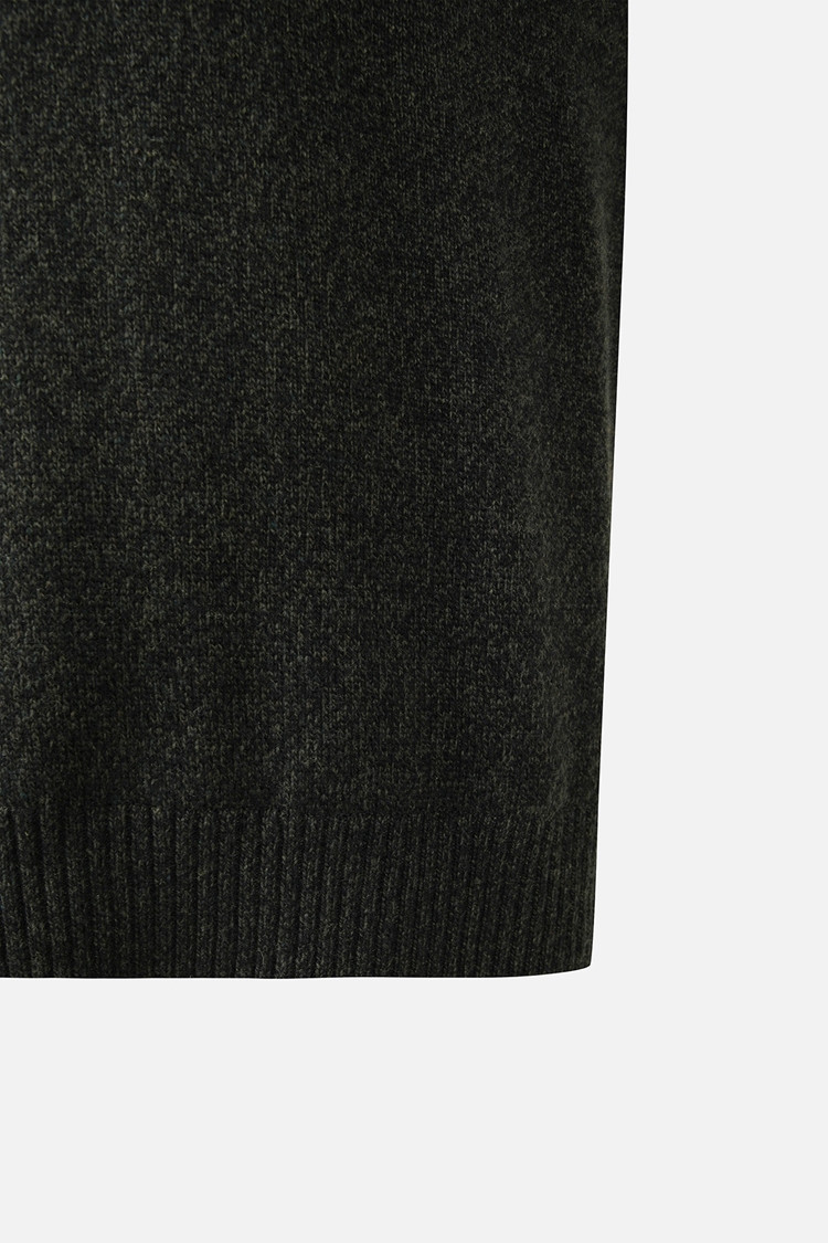 MEN TWO-TONE TEXTURED WINDPROOF HALF-ZIP SWEATER PKWCM411251 KHAKI 상품 이미지 1