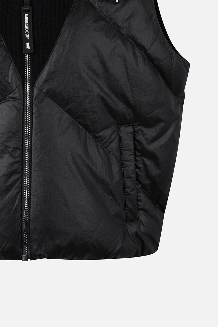 WOMEN WOVEN HYBRID VEST PKWCW421821 BLACK 상품 이미지 1