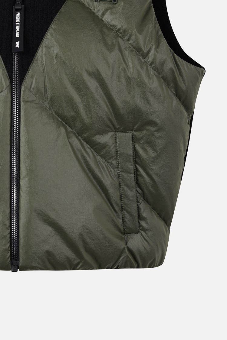 WOMEN WOVEN HYBRID VEST PKWCW421851 KHAKI 상품 이미지 1