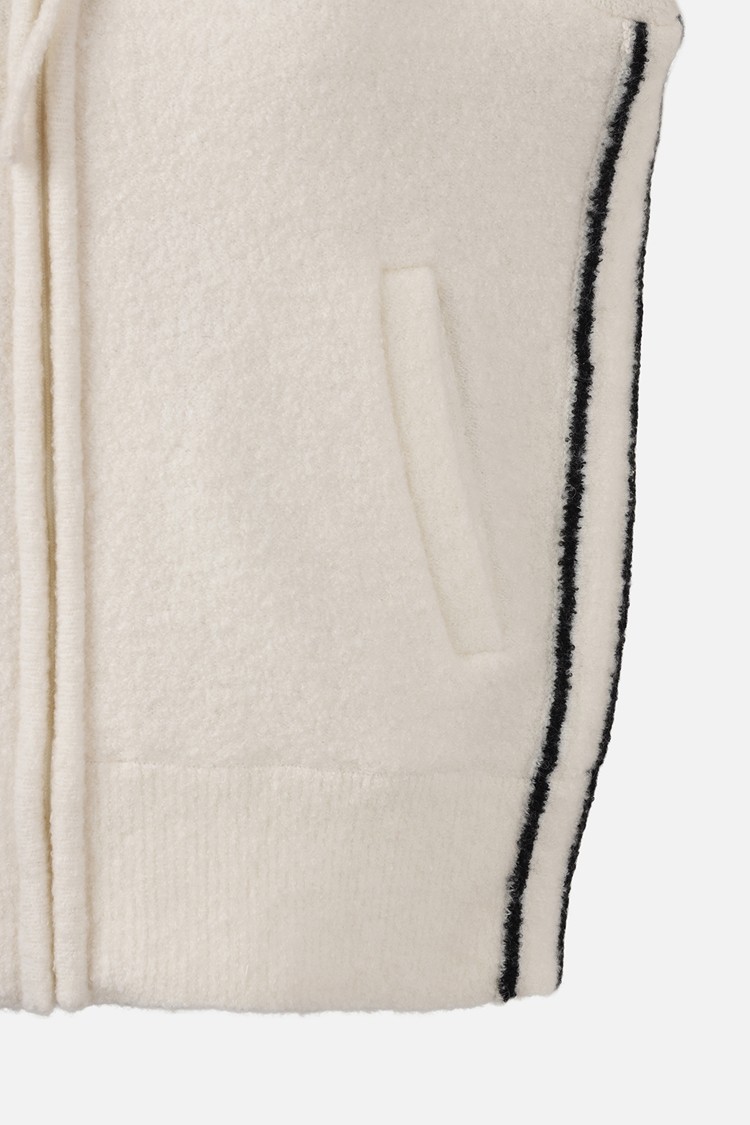 WOMEN ZIP-UP CARDIGAN PKWCW431601 WHITE 상품 이미지 1