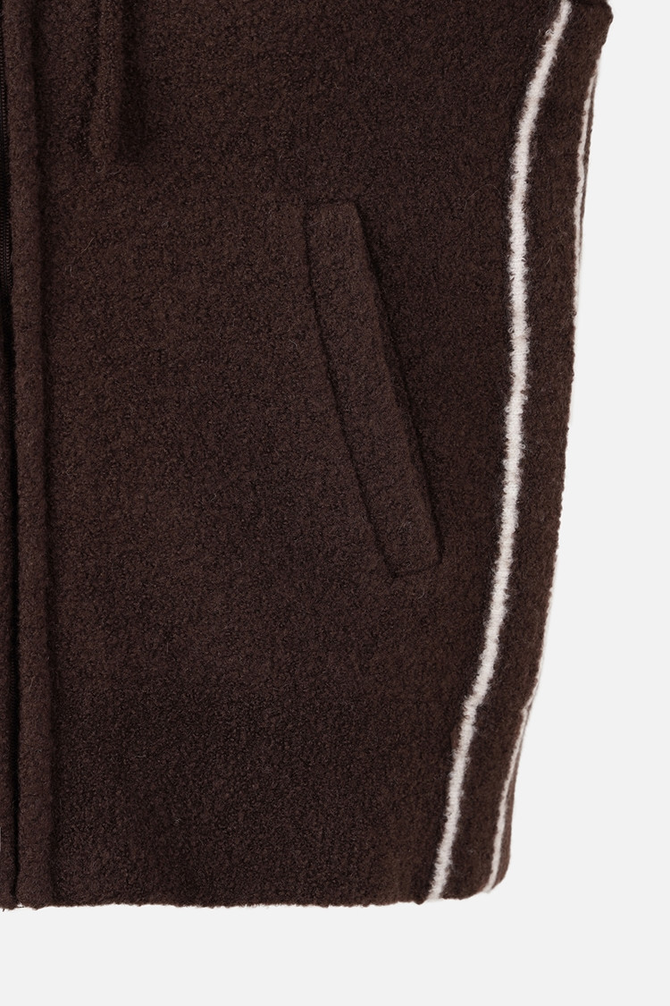 WOMEN ZIP-UP CARDIGAN PKWCW431687 BROWN 상품 이미지 1