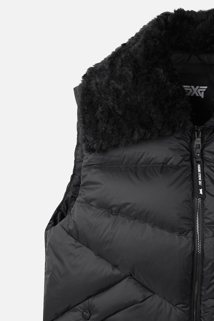 WOMEN BIG COLLAR DOWN VEST PKWCW641321 BLACK 상품 이미지 1