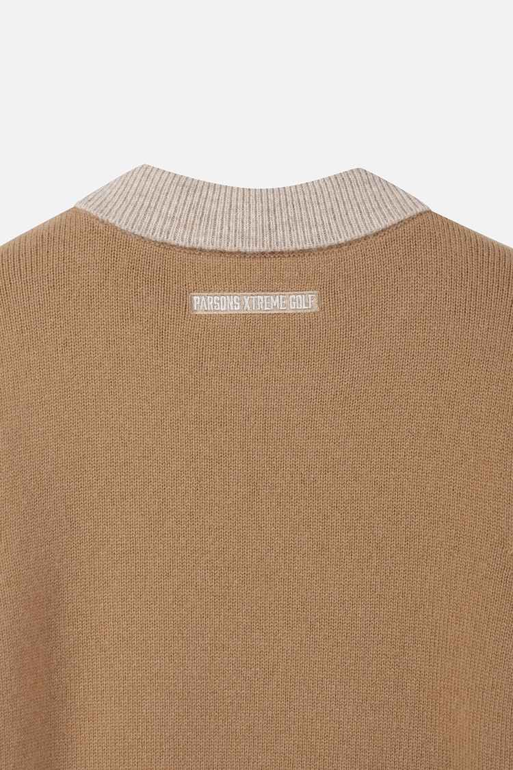 WOMEN CASHMERE WIND BLOCK SWEATER PKWPW411305 BEIGE 상품 이미지 1