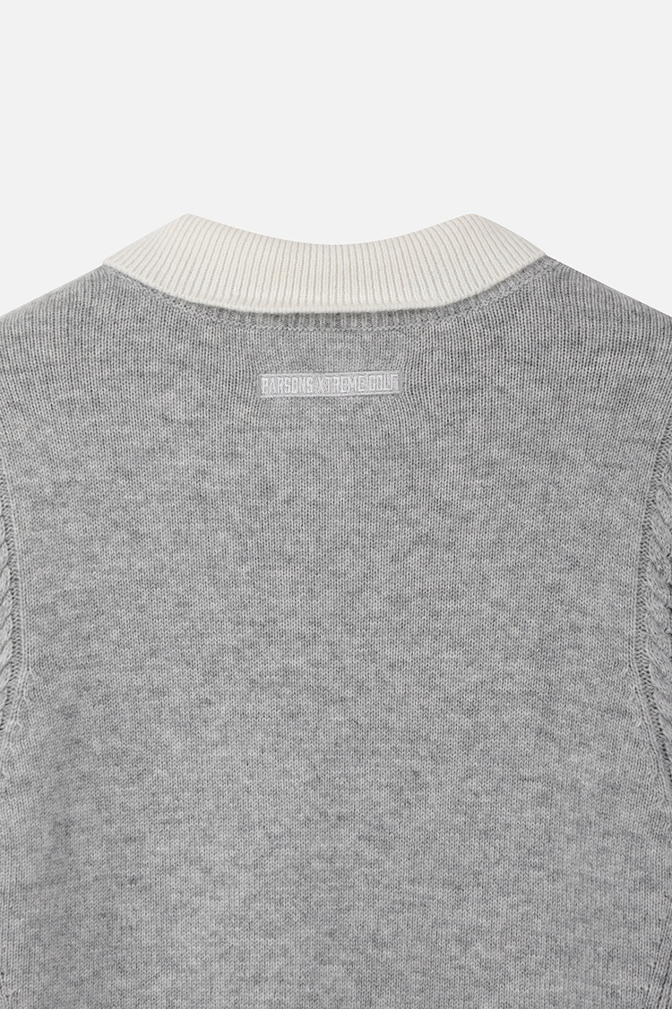 WOMEN CASHMERE WIND BLOCK SWEATER PKWPW411312 M/GREY 상품 이미지 1