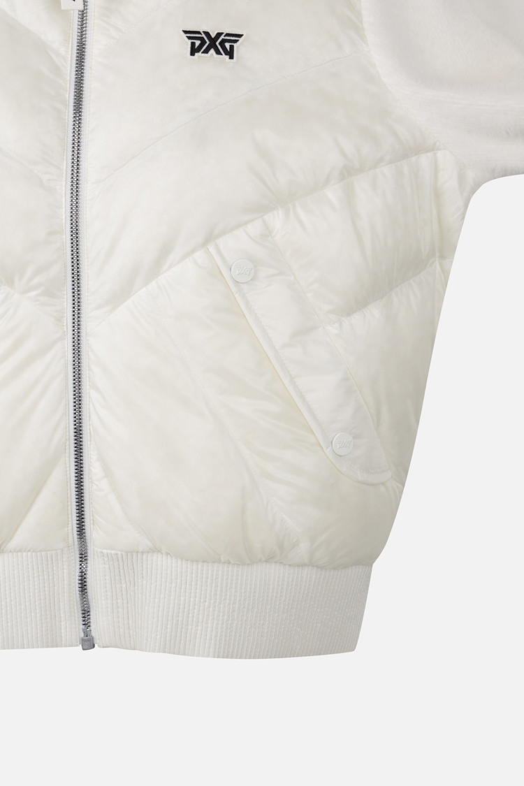 WOMEN KNIT HYBRID DOWN JACKET PKWPW631201 WHITE 상품 이미지 1