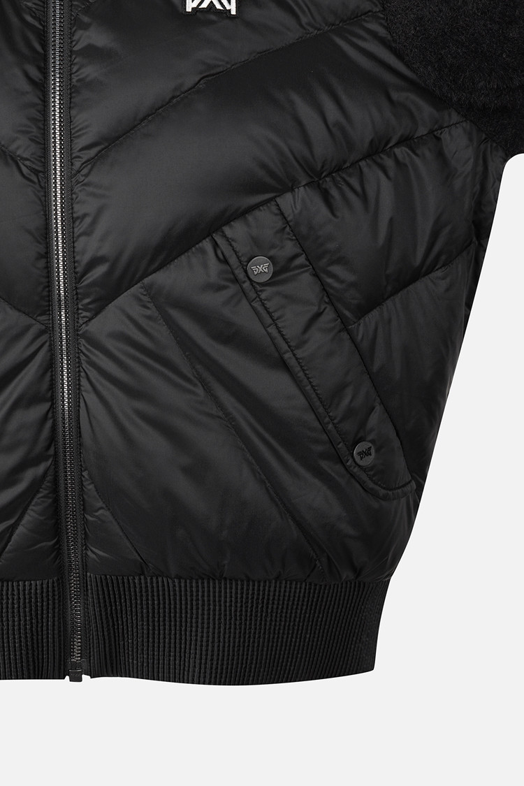 WOMEN KNIT HYBRID DOWN JACKET PKWPW631221 BLACK 상품 이미지 1