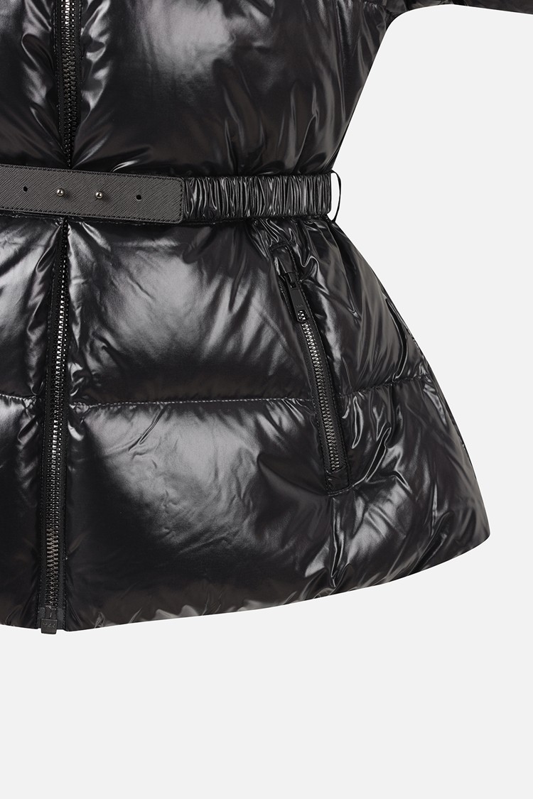 WOMEN FUR TRIM SHORT-SLEEVE DOWN JACKET PKWPW631521 BLACK 상품 이미지 1