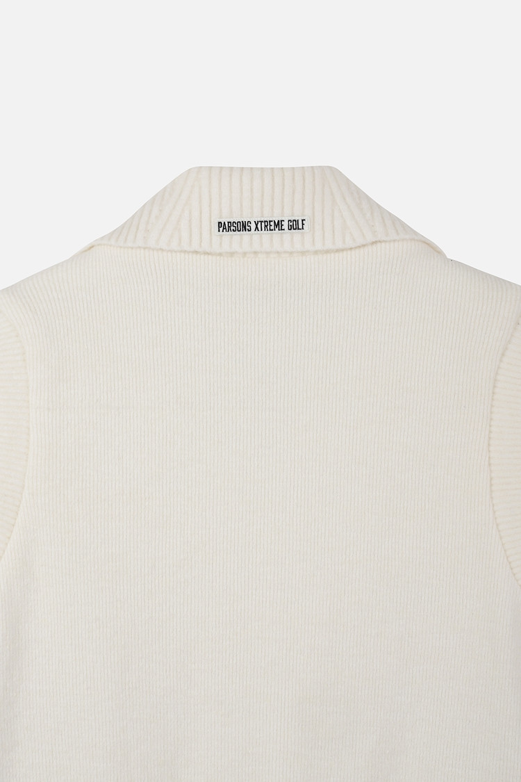WOMEN WOVEN HYBRID KNIT VEST PKFPW421101 WHITE 상품 이미지5