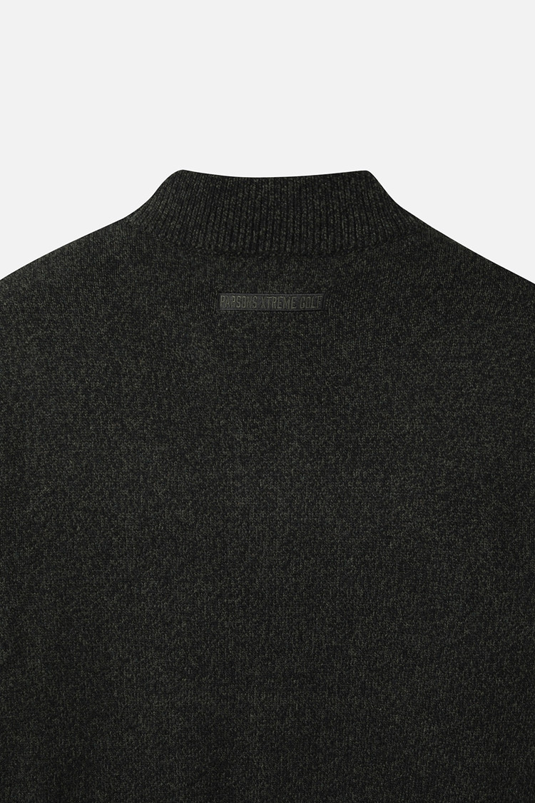 MEN TWO-TONE TEXTURED WINDPROOF HALF-ZIP SWEATER PKWCM411251 KHAKI 상품 이미지 1