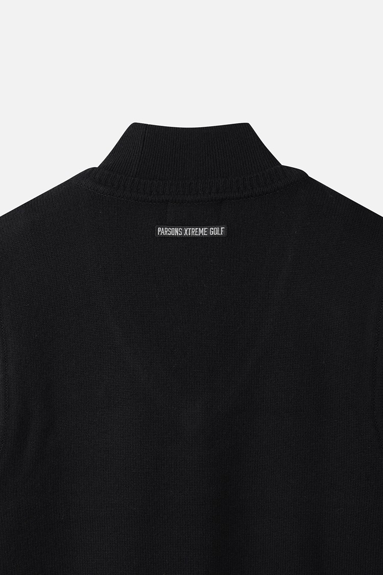 WOMEN DOUBLE-COLLAR SWEATER PKWCW411421 BLACK 상품 이미지 1