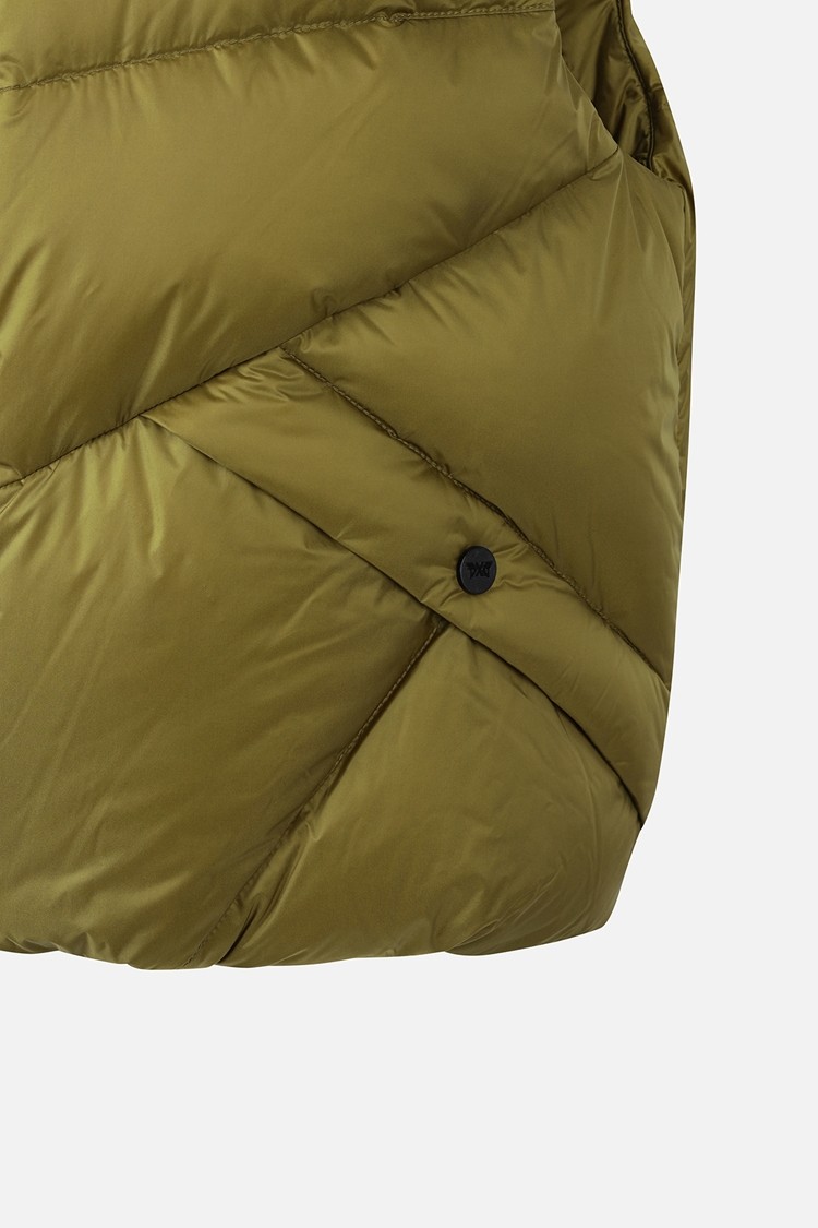 WOMEN BIG COLLAR DOWN VEST PKWCW641308 MOSS GREEN 상품 이미지 1