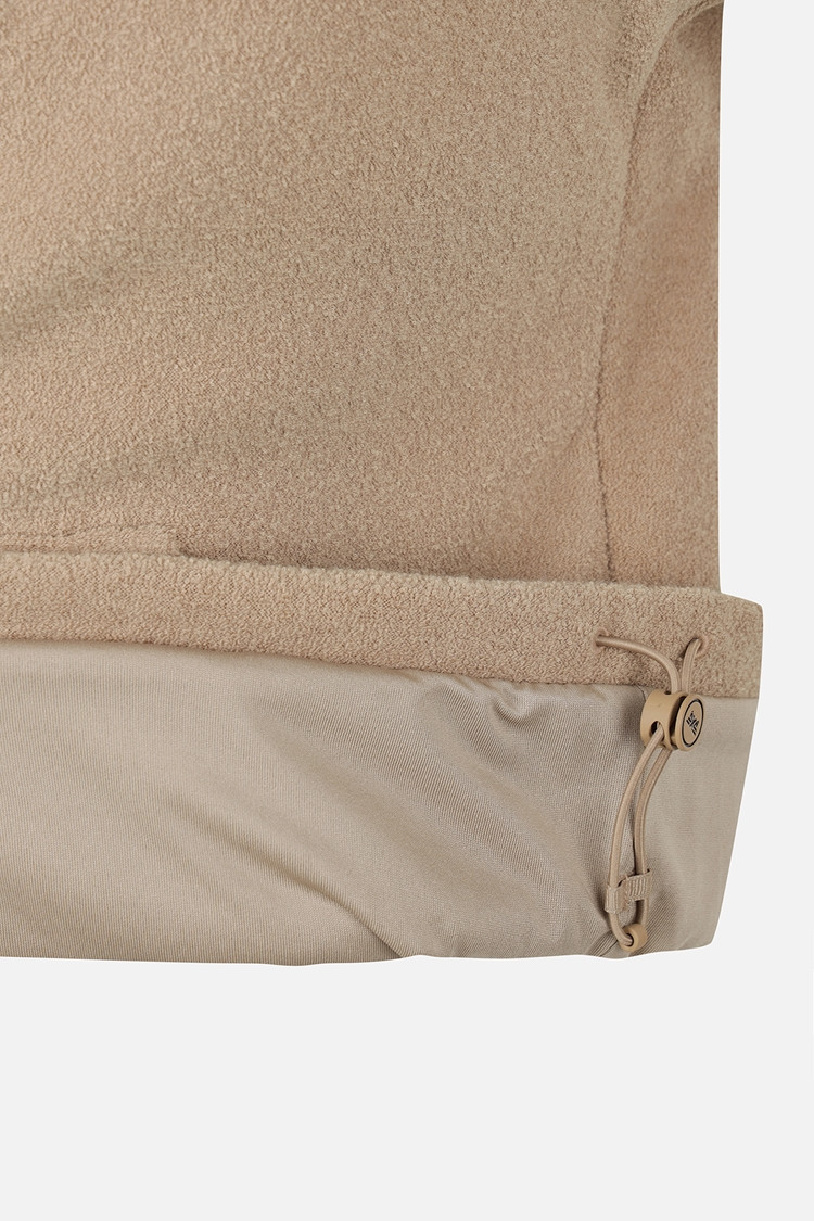 WOMEN KNIT MIX HOOD LONG SLEEVE PKWPW151305 BEIGE 상품 이미지 1