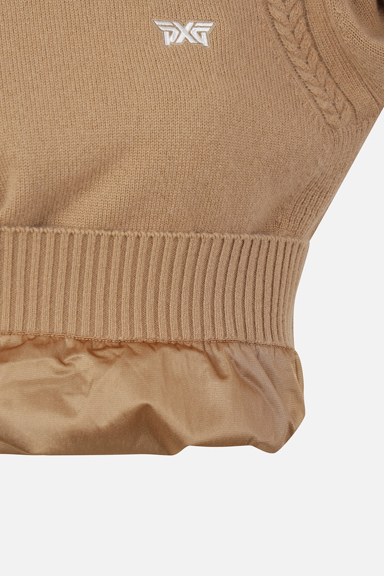 WOMEN CASHMERE WIND BLOCK SWEATER PKWPW411305 BEIGE 상품 이미지 1