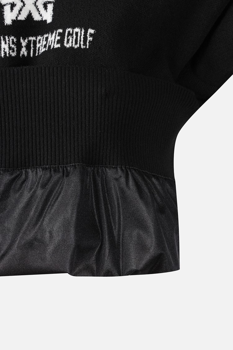 WOMEN WIND BLOCK HIGH-NECK SWEATER PKWPW411521 BLACK 상품 이미지 1