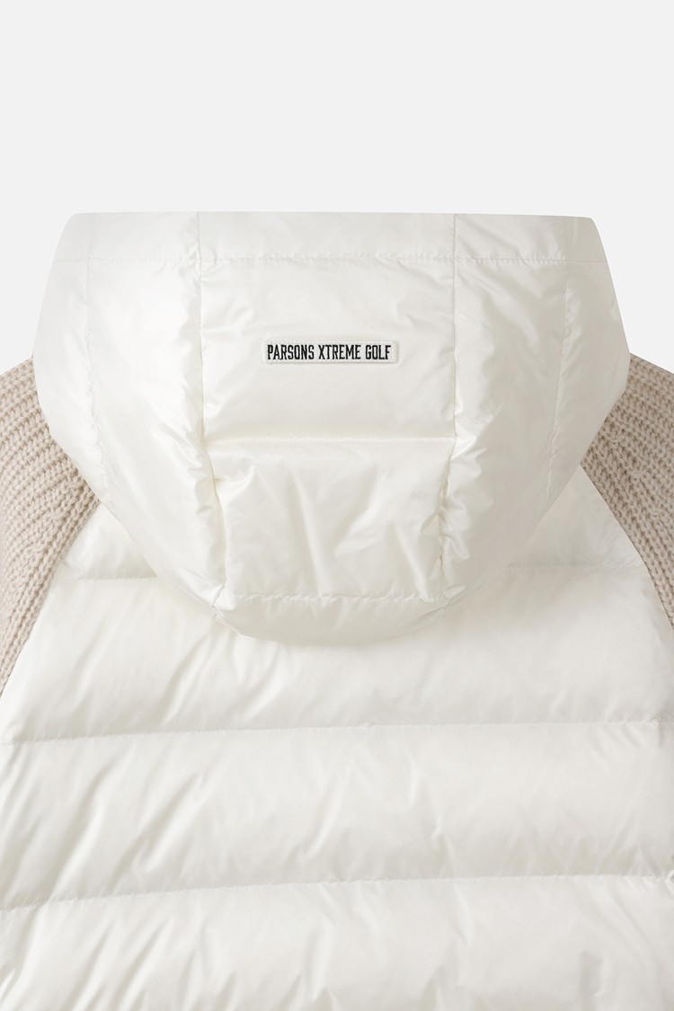 WOMEN SIDE OPEN WOVEN HYBRID DOWN JACKET PKWPW431905 BEIGE 상품 이미지 1