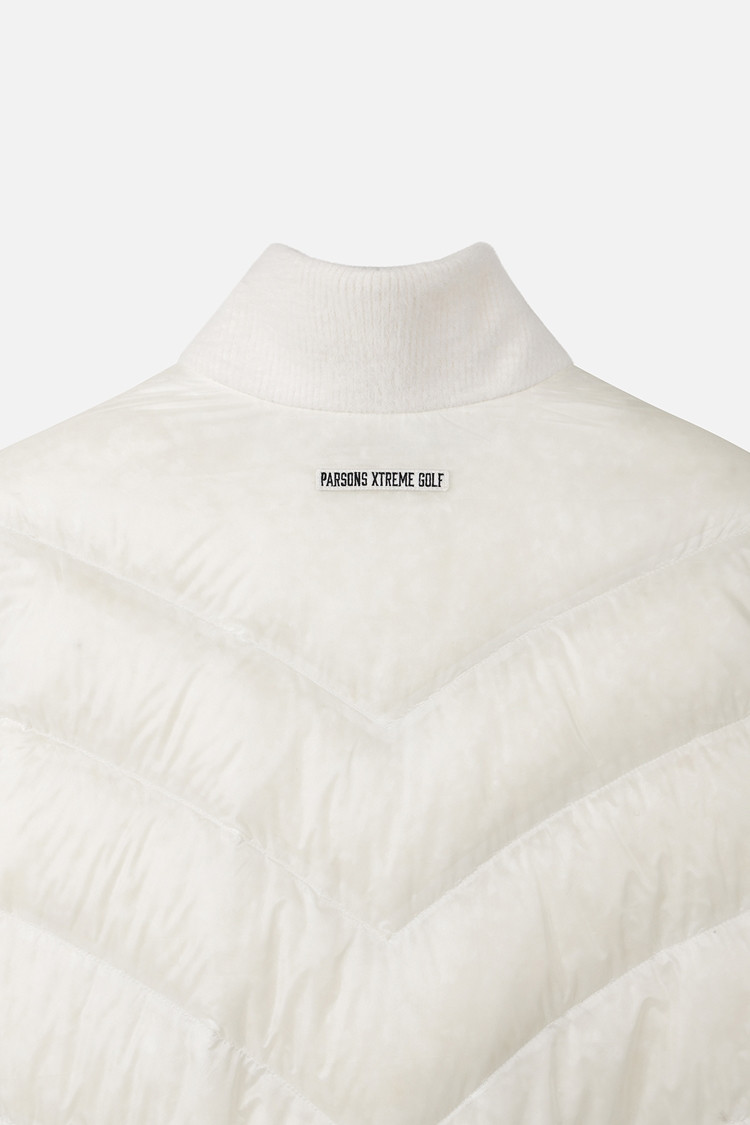 WOMEN KNIT HYBRID DOWN JACKET PKWPW631201 WHITE 상품 이미지 1