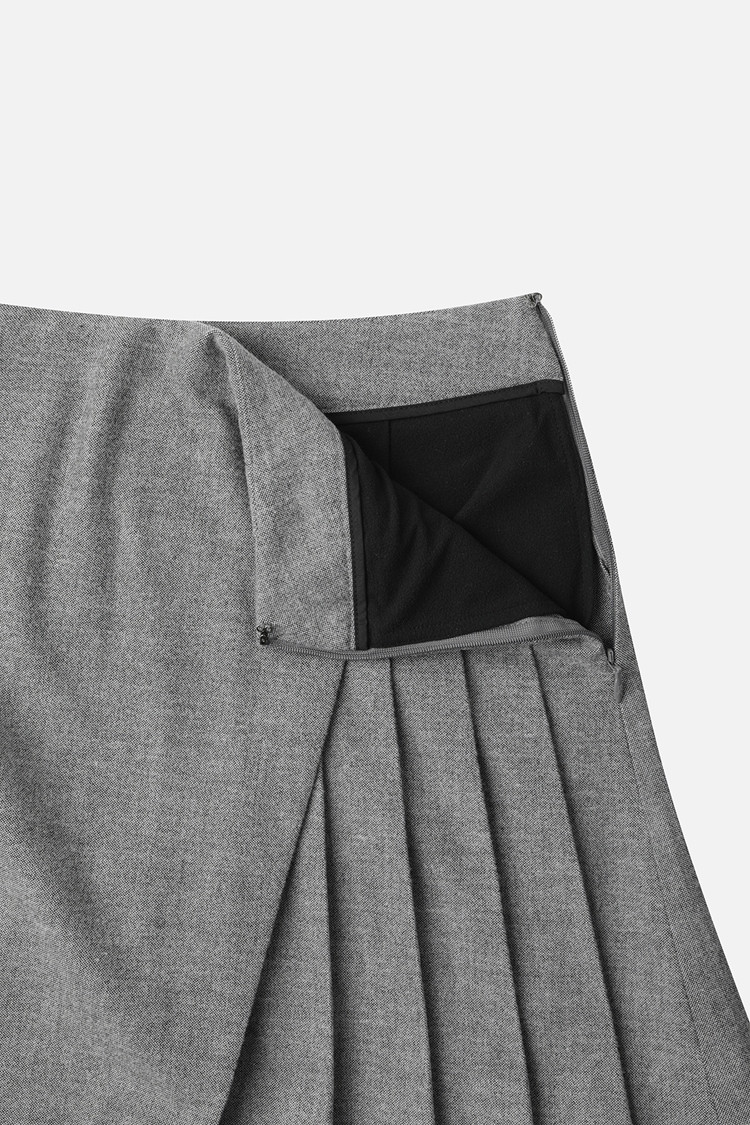WOMEN WRAP SKIRT PKFPW560812 M/GREY 상품 이미지 1
