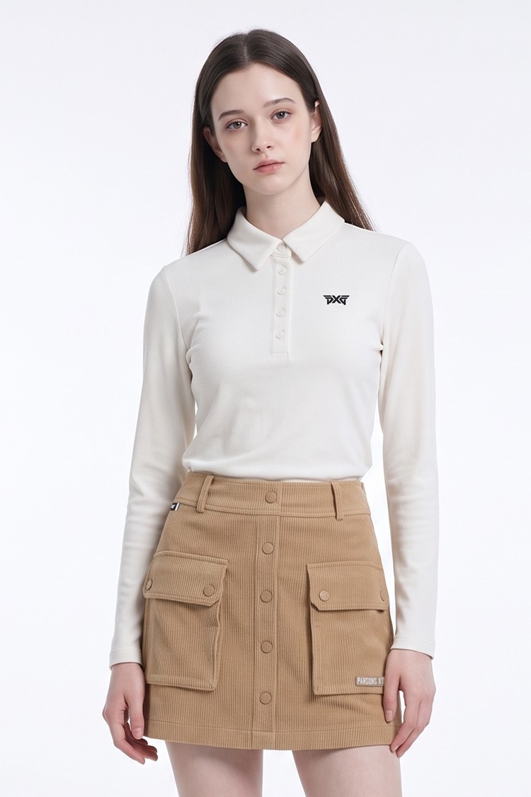 WOMEN TEXTURED LONG SLEEVE PKFCW210901 WHITE 상품 이미지 1