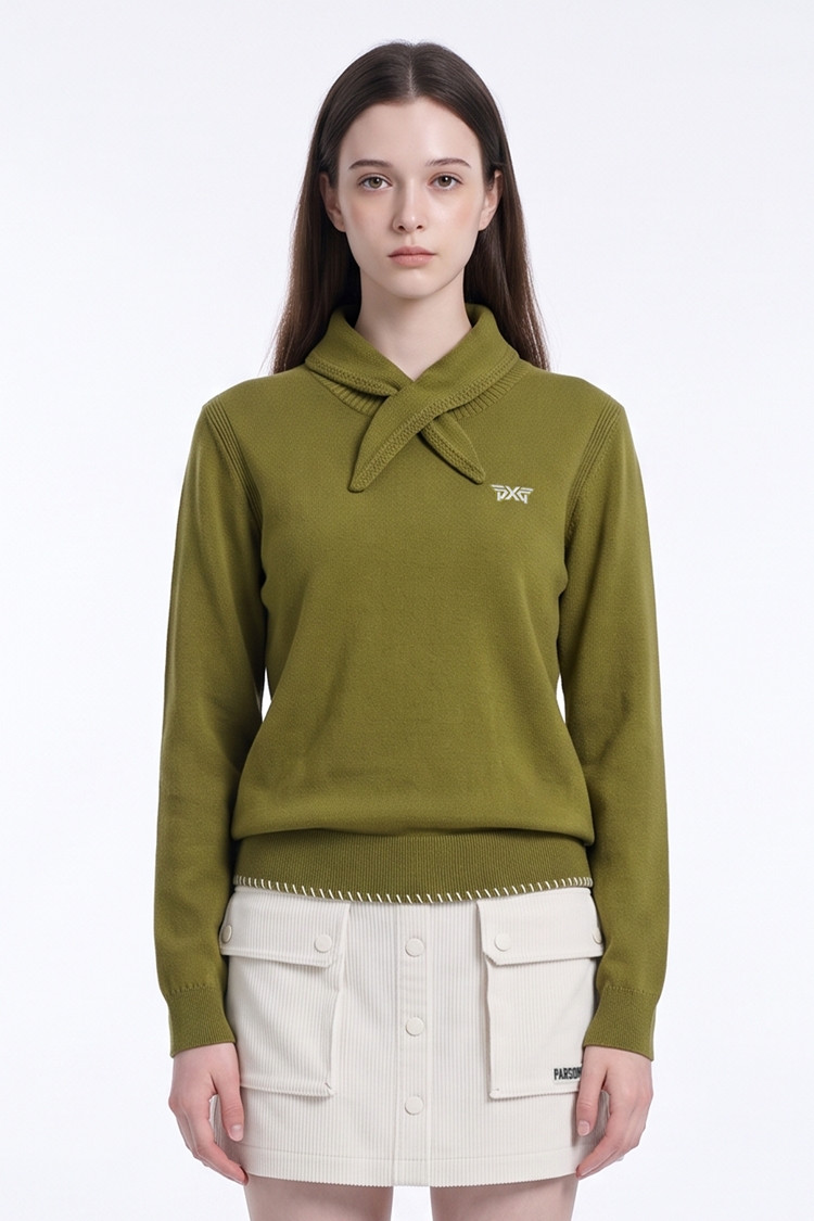 WOMEN CASHMERE SWEATER PKFCW410908 MOSS GREEN 상품 이미지 1