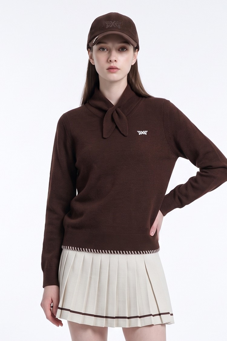 WOMEN CASHMERE SWEATER PKFCW410987 BROWN 상품 이미지 1