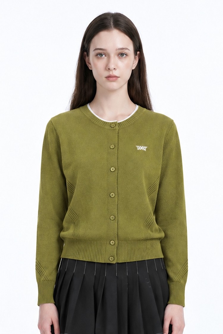 WOMEN CASHMERE CARDIGAN PKFCW430808 MOSS GREEN 상품 이미지 1