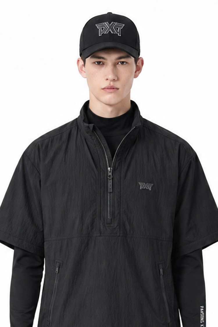 DIAGONAL LOGO PERFORMANCE CAP PKFPU850721 BLACK 상품 이미지 1