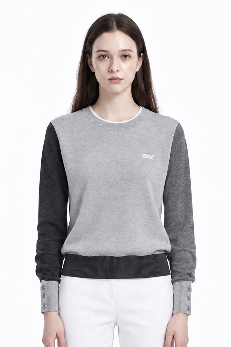 WOMEN TEXTURE MIX SWEATER PKFPW410412 M/GREY 상품 이미지 1