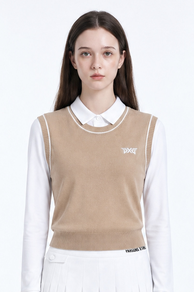 WOMEN BASIC SWEATER VEST PKFPW420305 BEIGE 상품 이미지 1