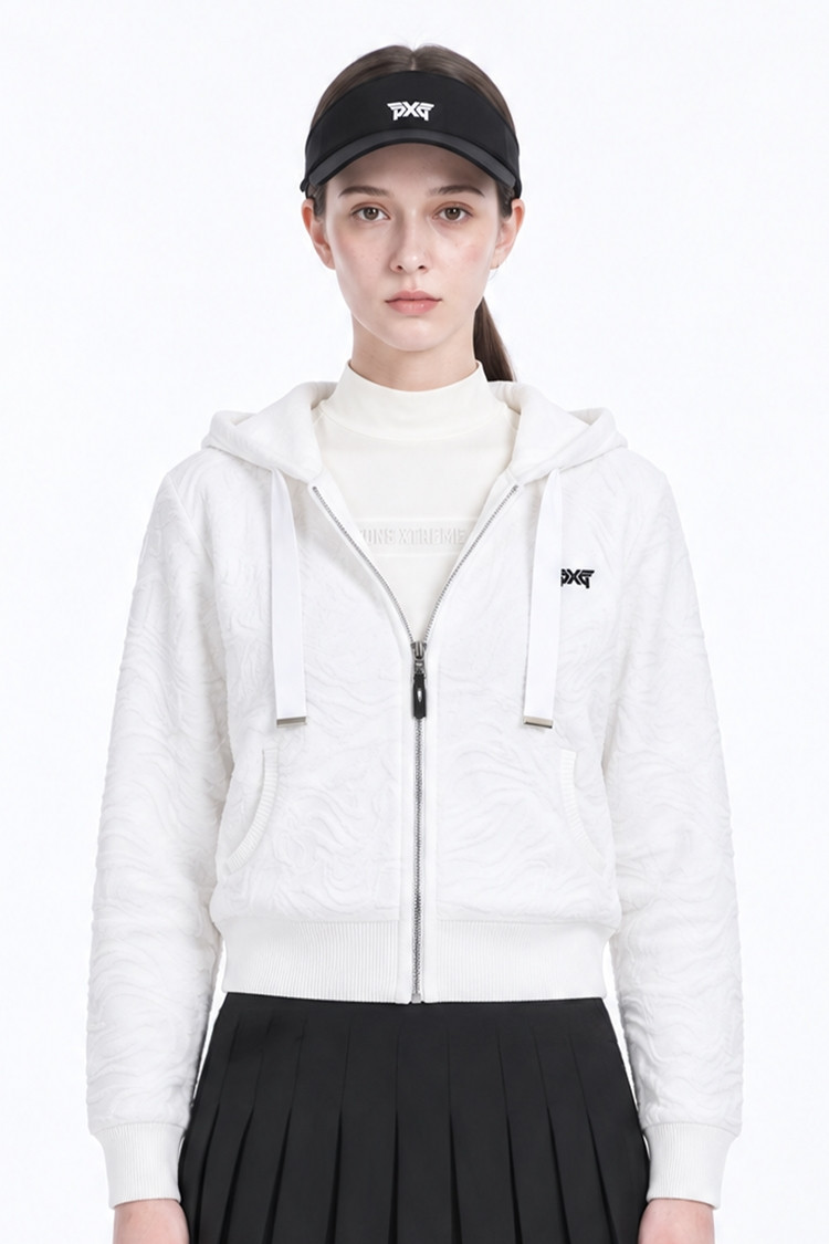 WOMEN DAMASCUS ZIP-UP CARDIGAN PKFPW430601 WHITE 상품 이미지 1