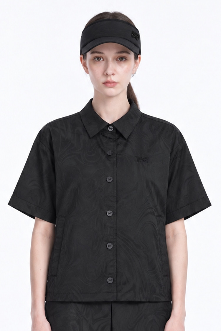 WOMEN DAMASCUS JQD SHORT-SLEEVE JACKET PKFPW610621 BLACK 상품 이미지 1
