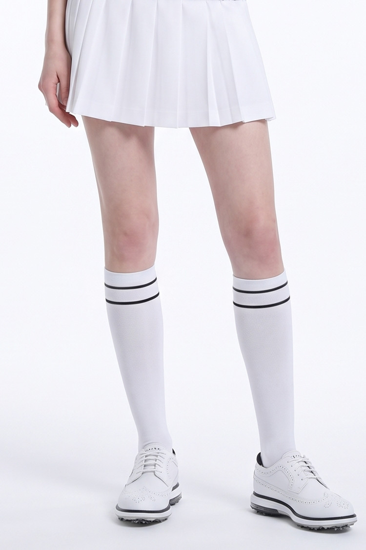 WOMEN STRIPE POINT KNEE SOCKS PKFPW880601 WHITE 상품 이미지 1