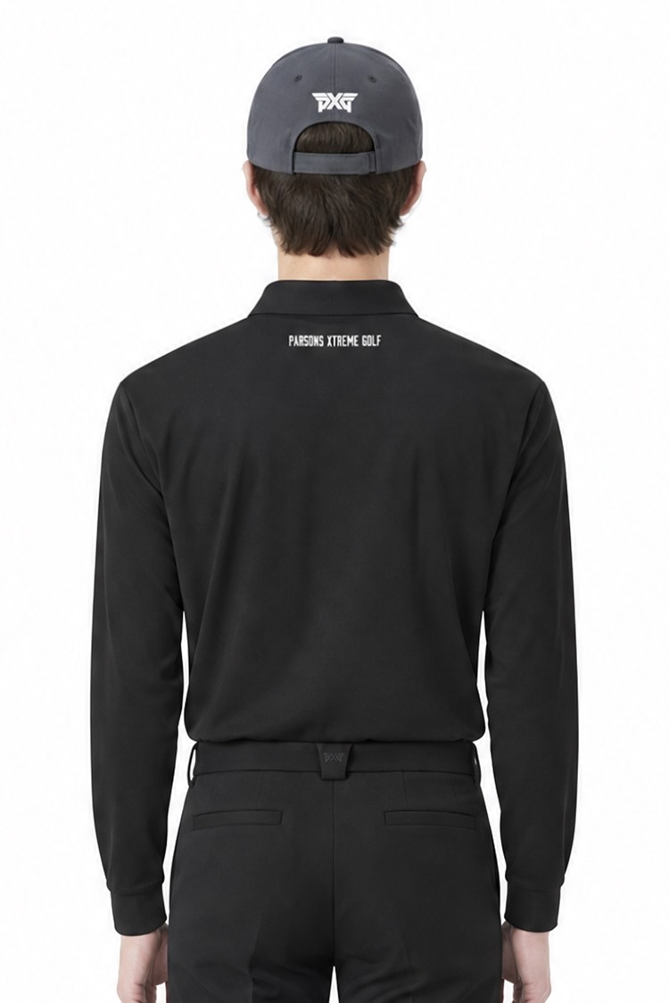 MEN ESSENTITAL BRUSHED COLLAR LONG SLEEVE PKFCM211121 BLACK 상품 이미지 1