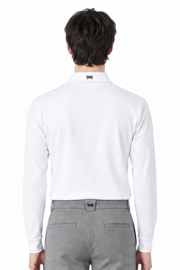 MEN ESSENTIAL COLLAR LONG SLEEVE PKFPM210601 WHITE 상품 이미지 1