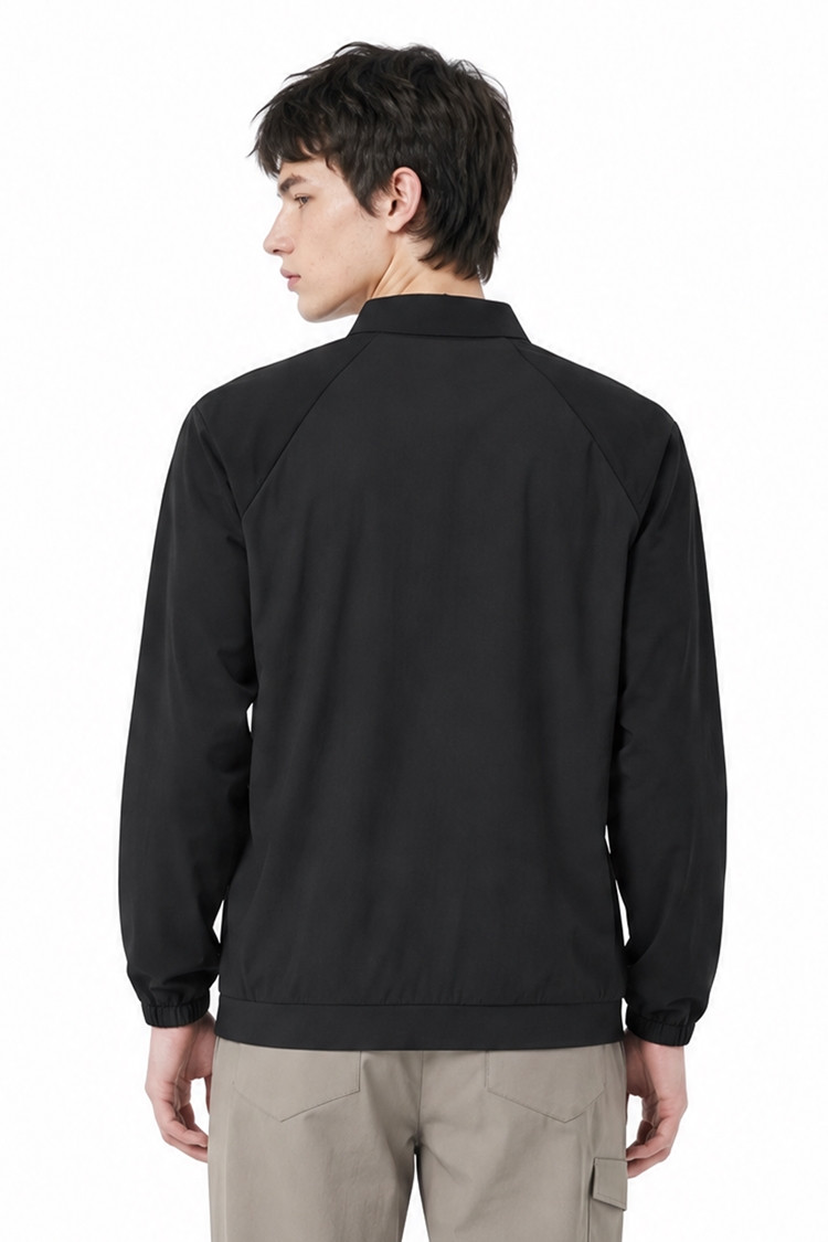 MEN WOVEN COLLAR LONG SLEEVE PKFPM210721 BLACK 상품 이미지1