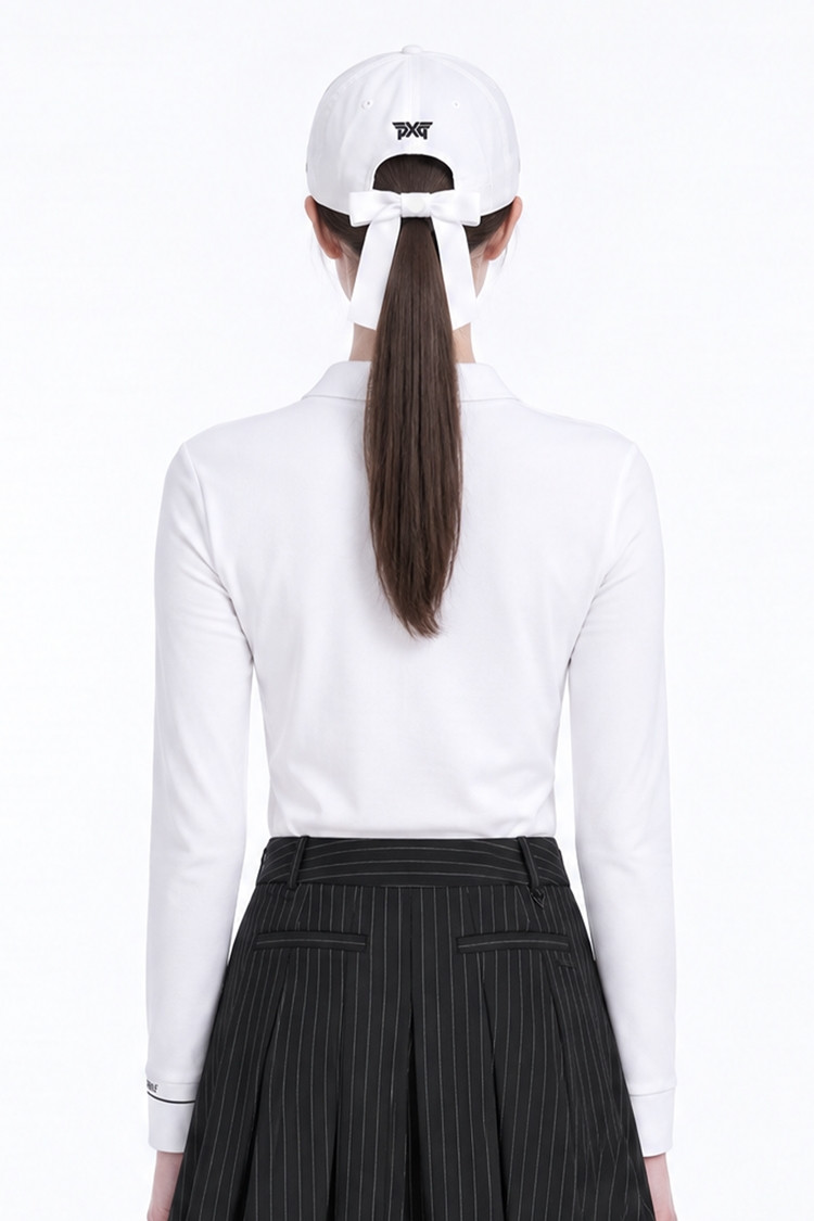 WOMEN BASIC COLLAR LONG SLEEVE PKFPW210401 WHITE 상품 이미지1