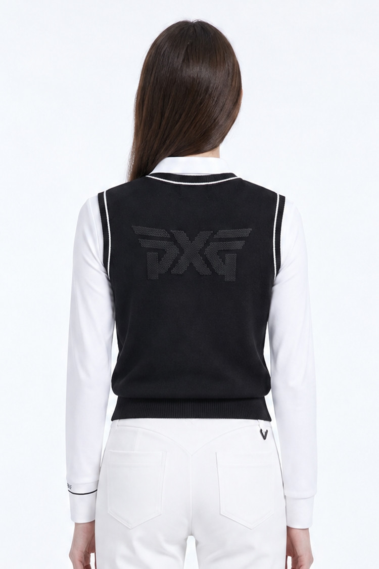 WOMEN BASIC SWEATER VEST PKFPW420321 BLACK 상품 이미지 1