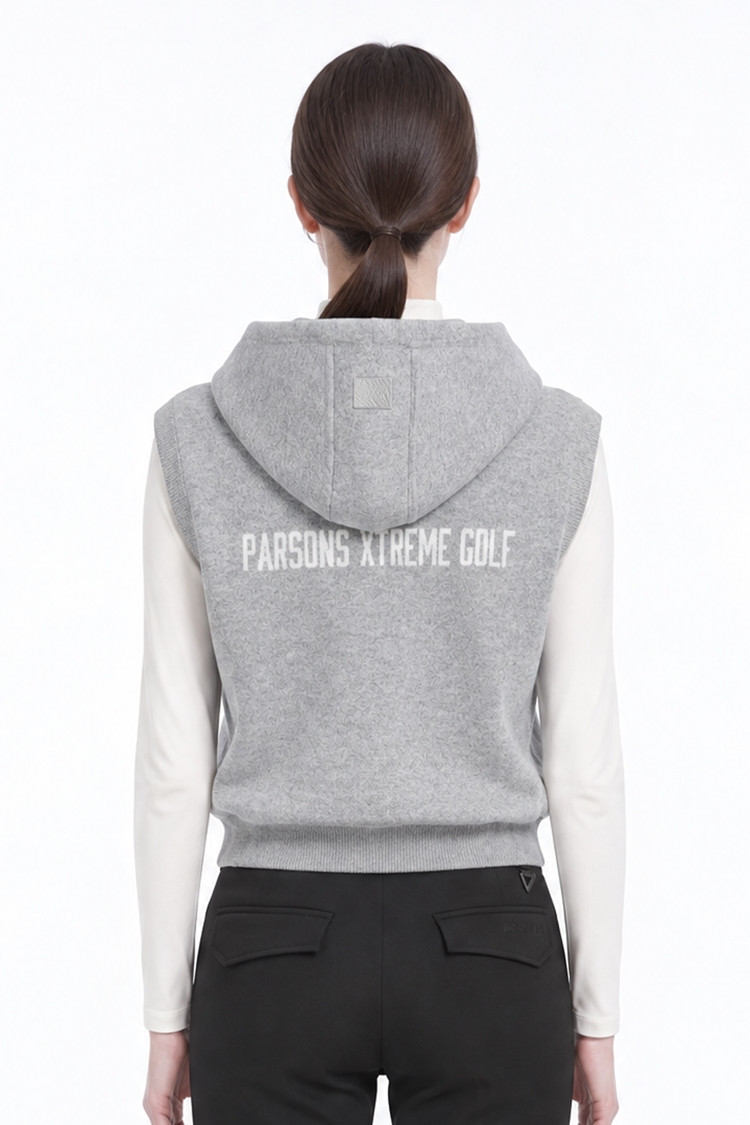 WOMEN HOODED KNIT VEST PKFPW420712 M/GREY 상품 이미지 1