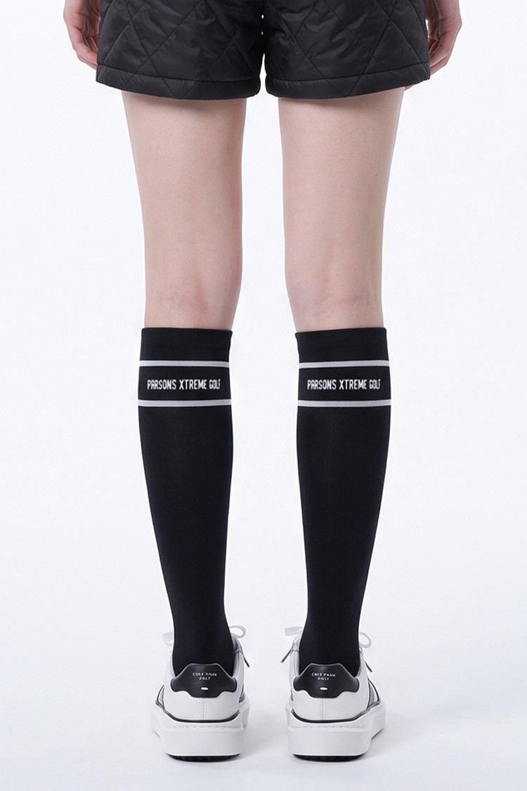 WOMEN STRIPE POINT KNEE SOCKS PKFPW880621 BLACK 상품 이미지 1