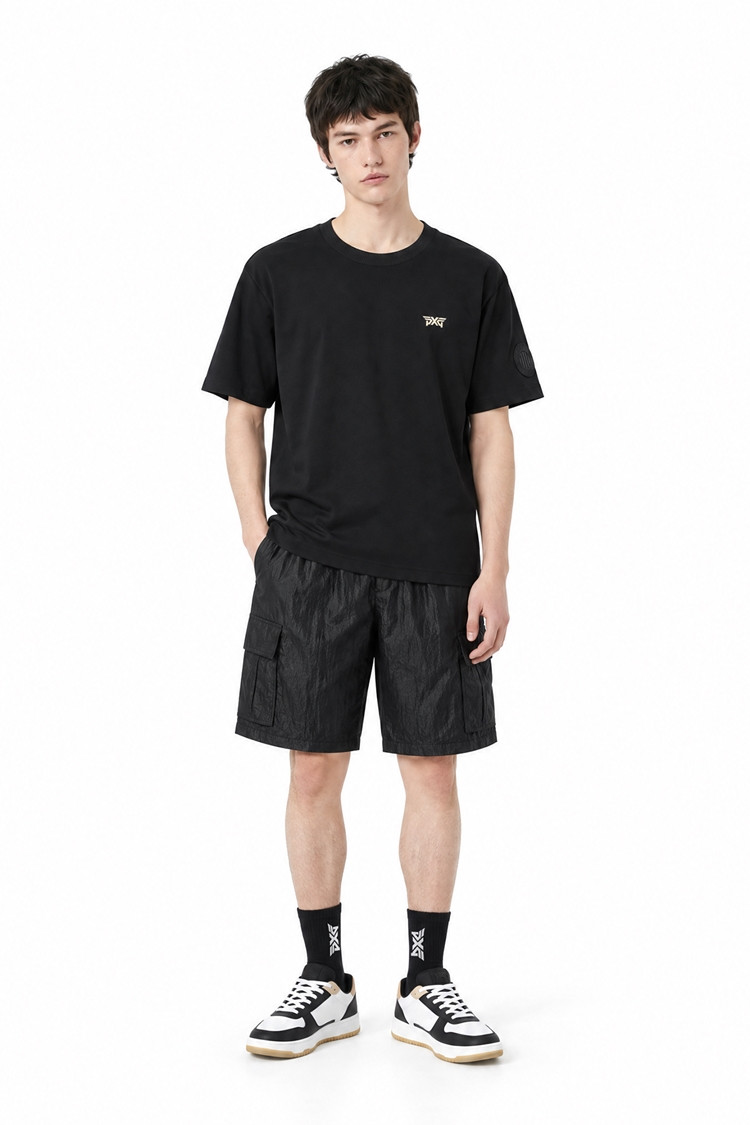MEN LOGO ROUND SHORT SLEEVE PKFPM120121 BLACK 상품 이미지 1