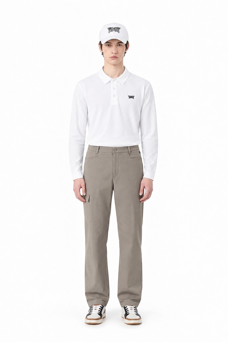 MEN TEXTURED COLLAR LONG SLEEVE PKFPM210501 WHITE 상품 이미지 1