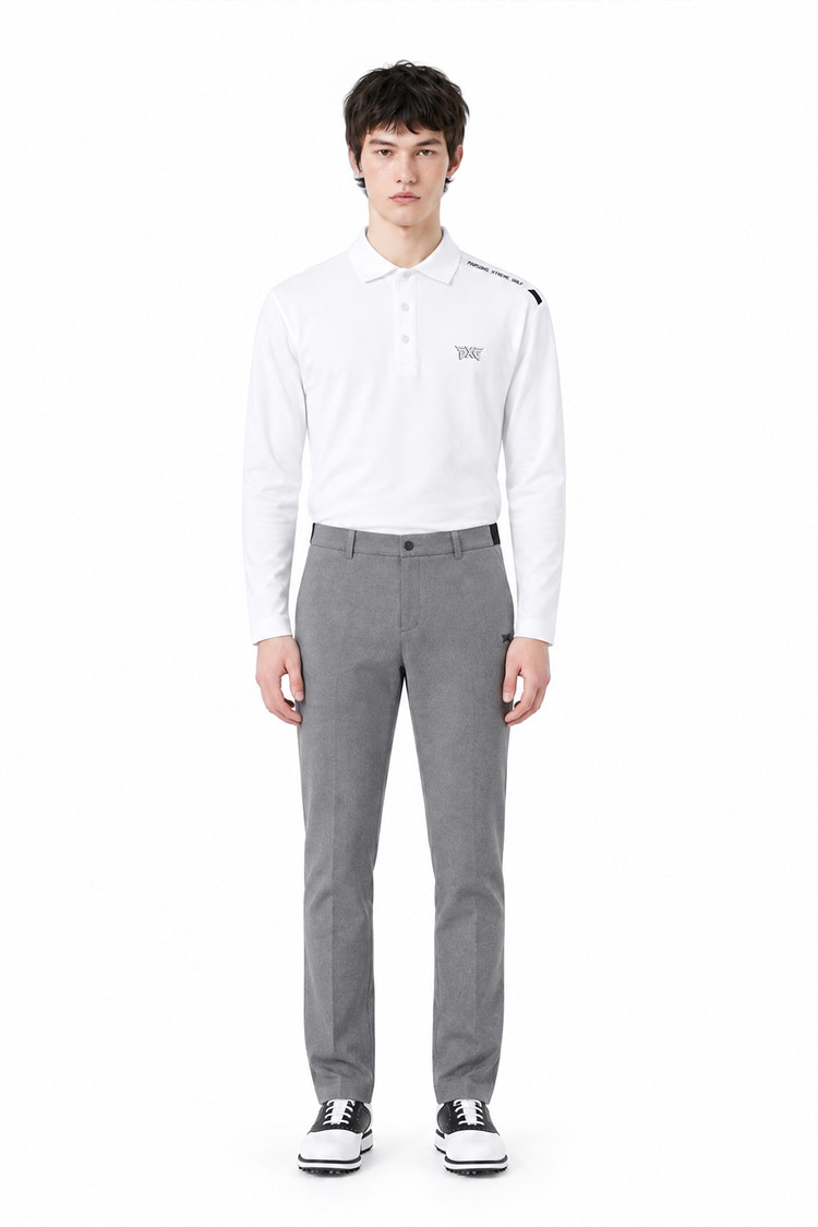 MEN ESSENTIAL COLLAR LONG SLEEVE PKFPM210601 WHITE 상품 이미지 1