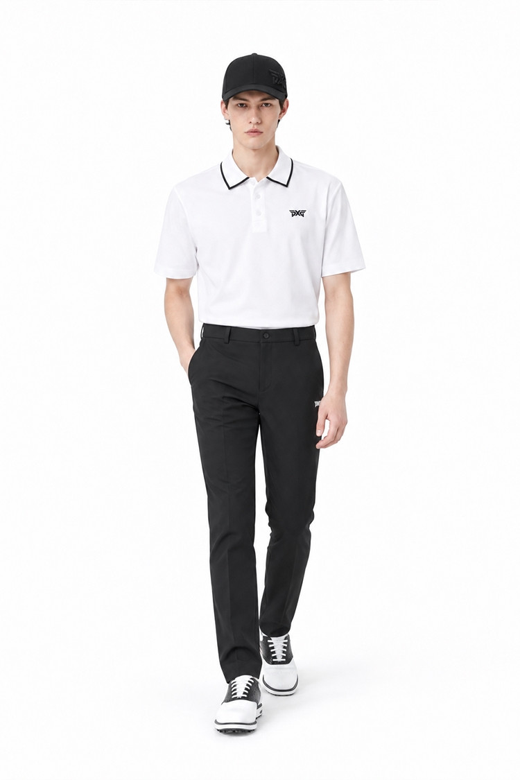 MEN ONE POINT COLLAR SHORT SLEEVE PKFPM220201 WHITE 상품 이미지 1