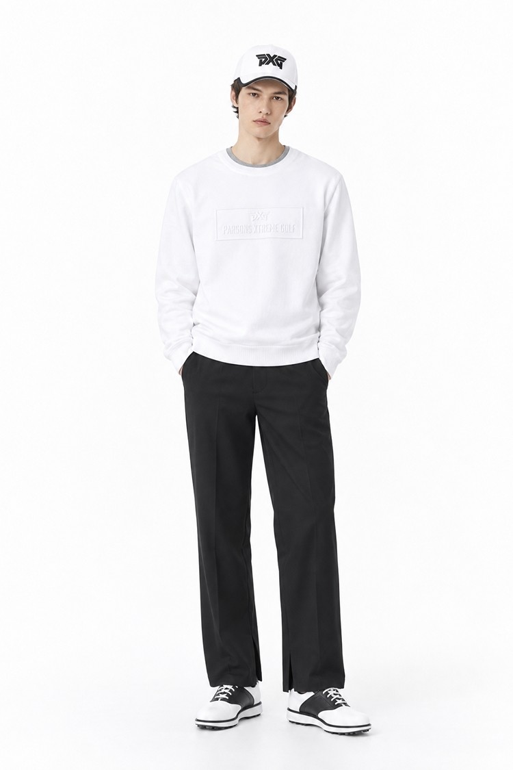 MEN ESSENTIAL ROUND NECK SWEATER PKFPM410401 WHITE 상품 이미지 1