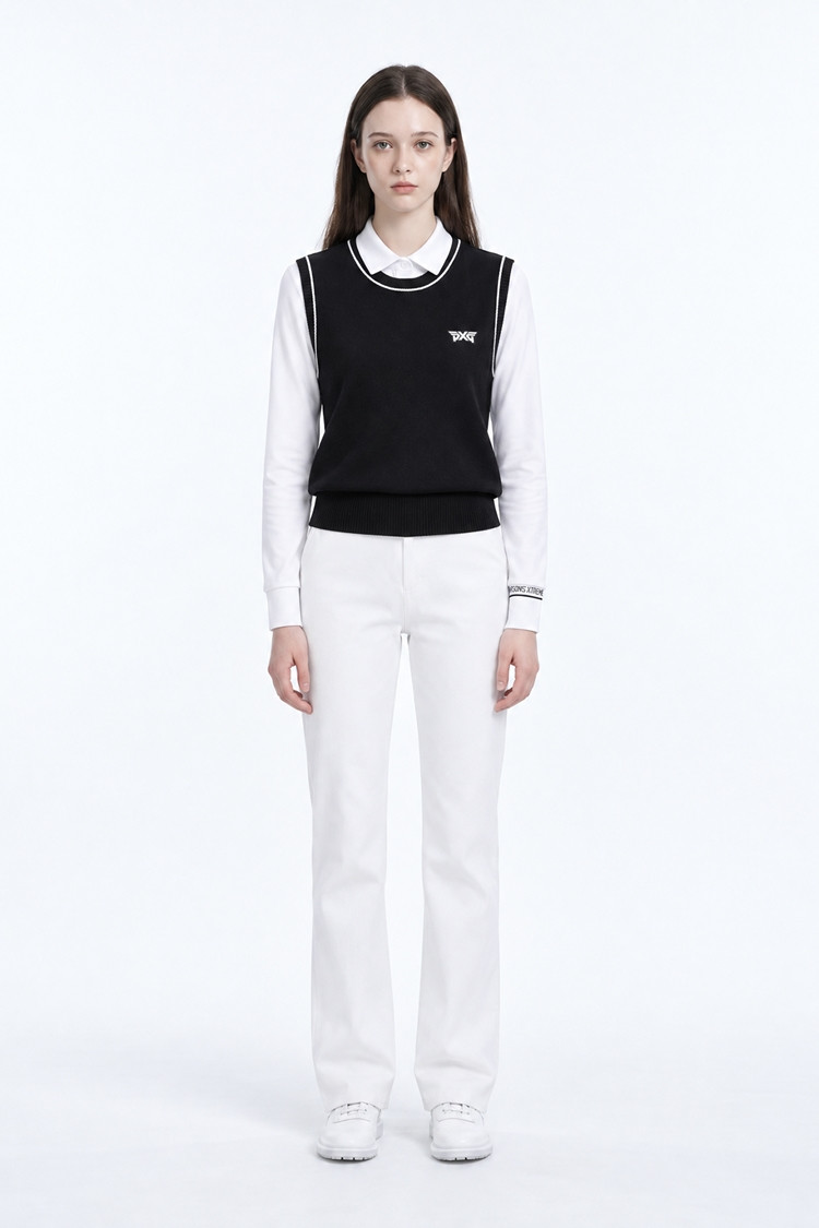 WOMEN BASIC SWEATER VEST PKFPW420321 BLACK 상품 이미지 1