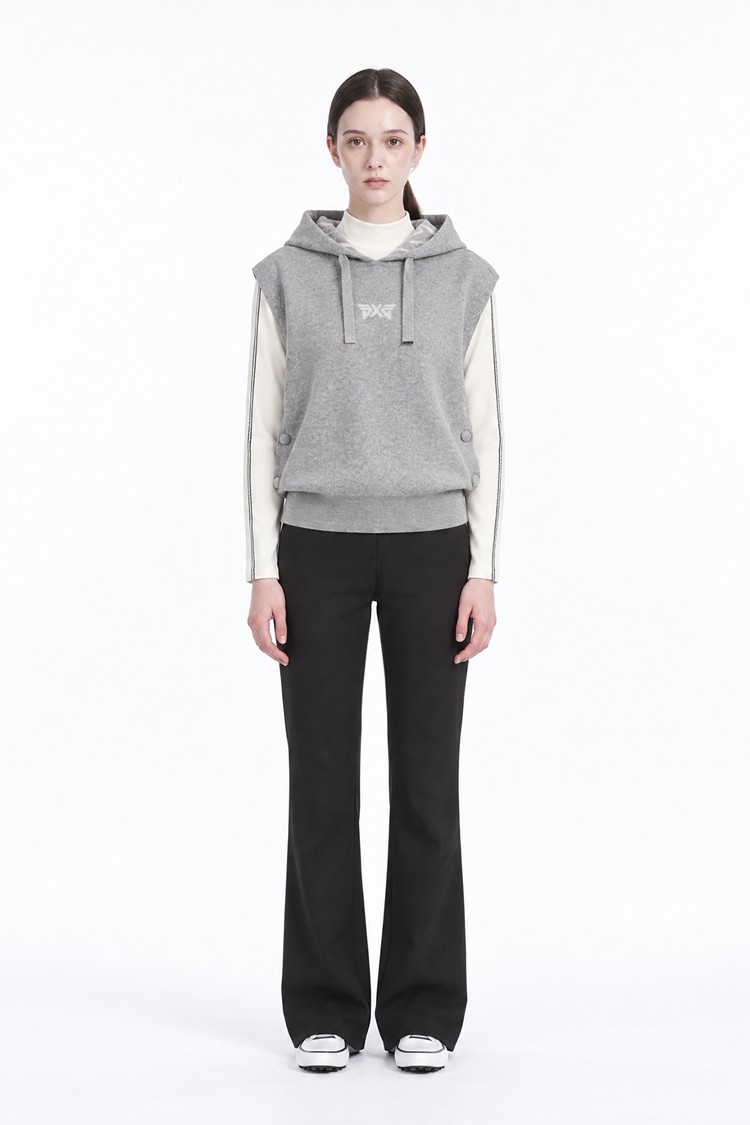 WOMEN HOODED KNIT VEST PKFPW420712 M/GREY 상품 이미지 1