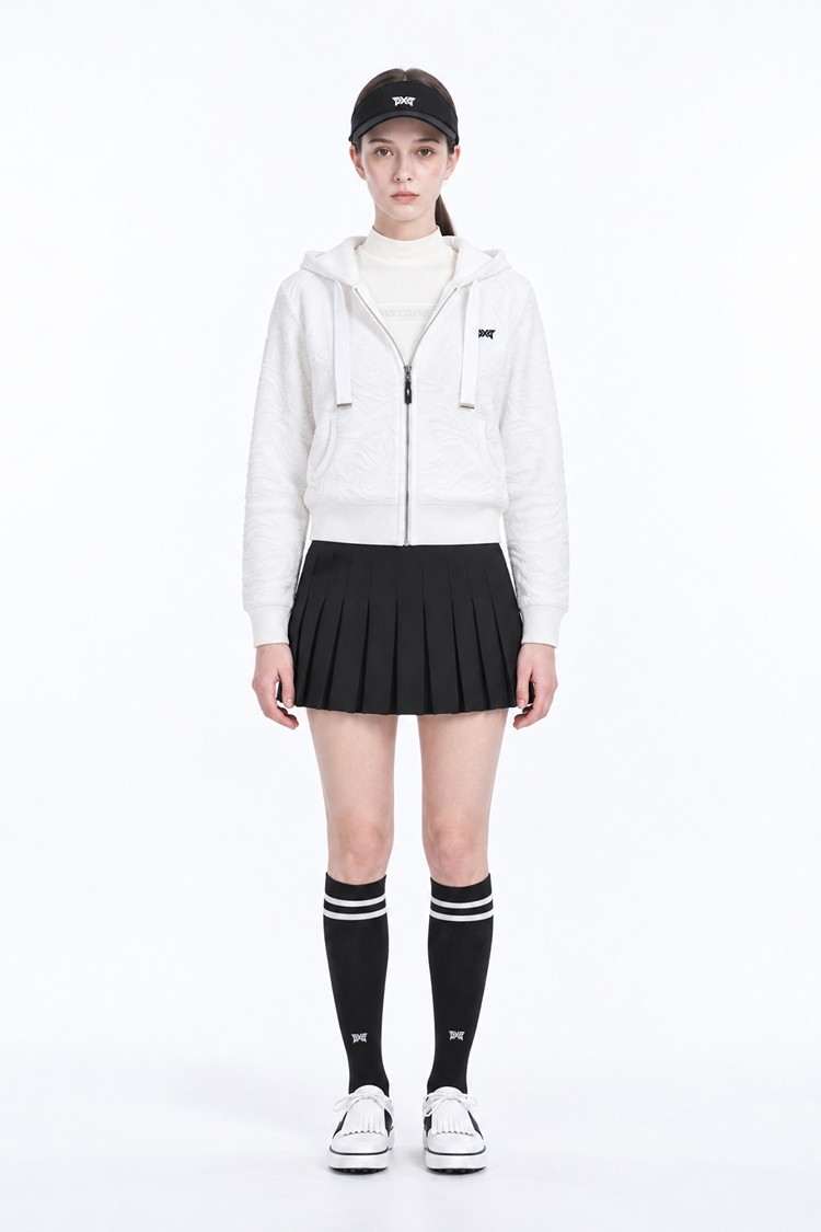 WOMEN DAMASCUS ZIP-UP CARDIGAN PKFPW430601 WHITE 상품 이미지 1