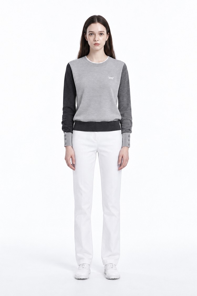 WOMEN SLIM FIT PANTS PKFPW510201 WHITE 상품 이미지 1