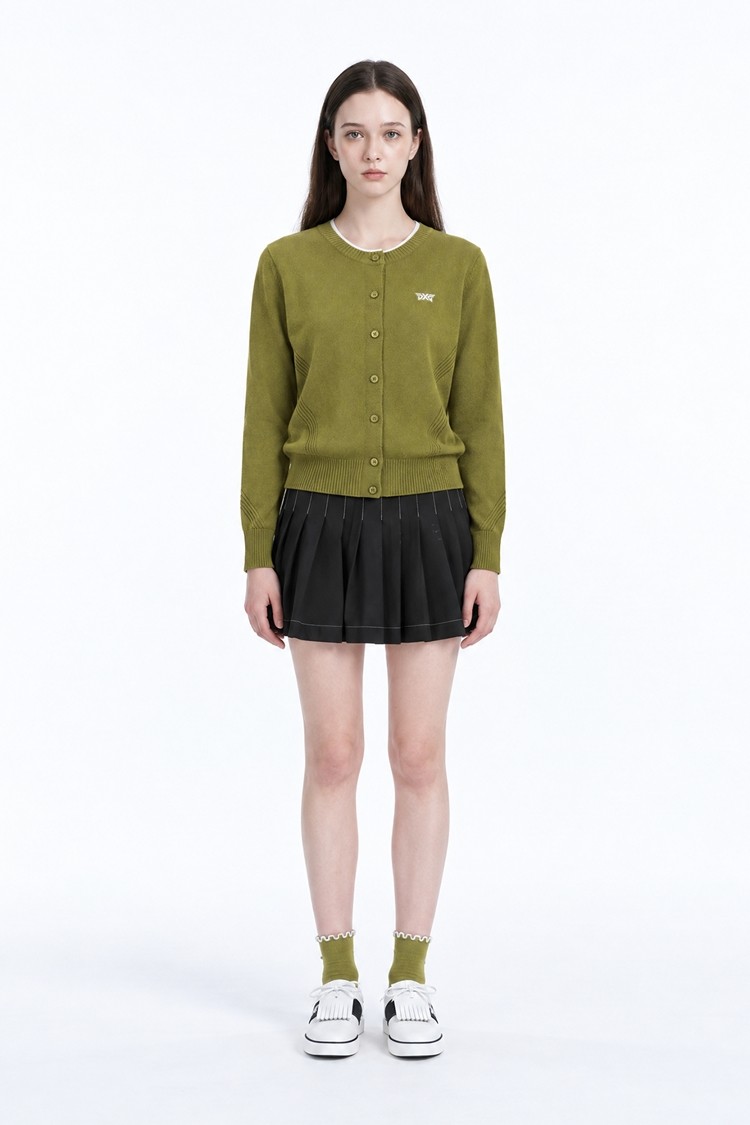 WOMEN PLEATED FLARE SKIRT PKFPW560221 BLACK 상품 이미지 1