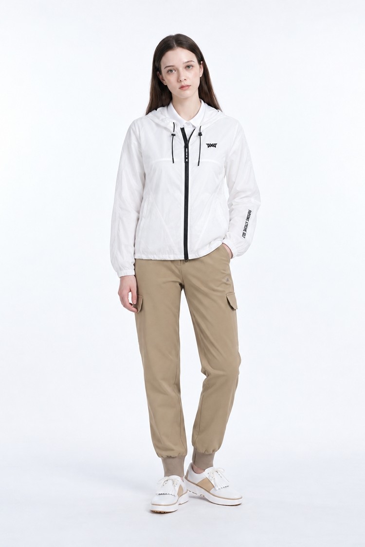 WOMEN ESSENTIAL HOOD JK PKFPW610201 WHITE 상품 이미지2