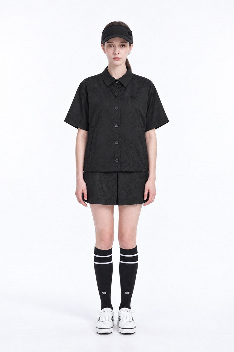 WOMEN DAMASCUS JQD SHORT-SLEEVE JACKET PKFPW610621 BLACK 상품 이미지 1